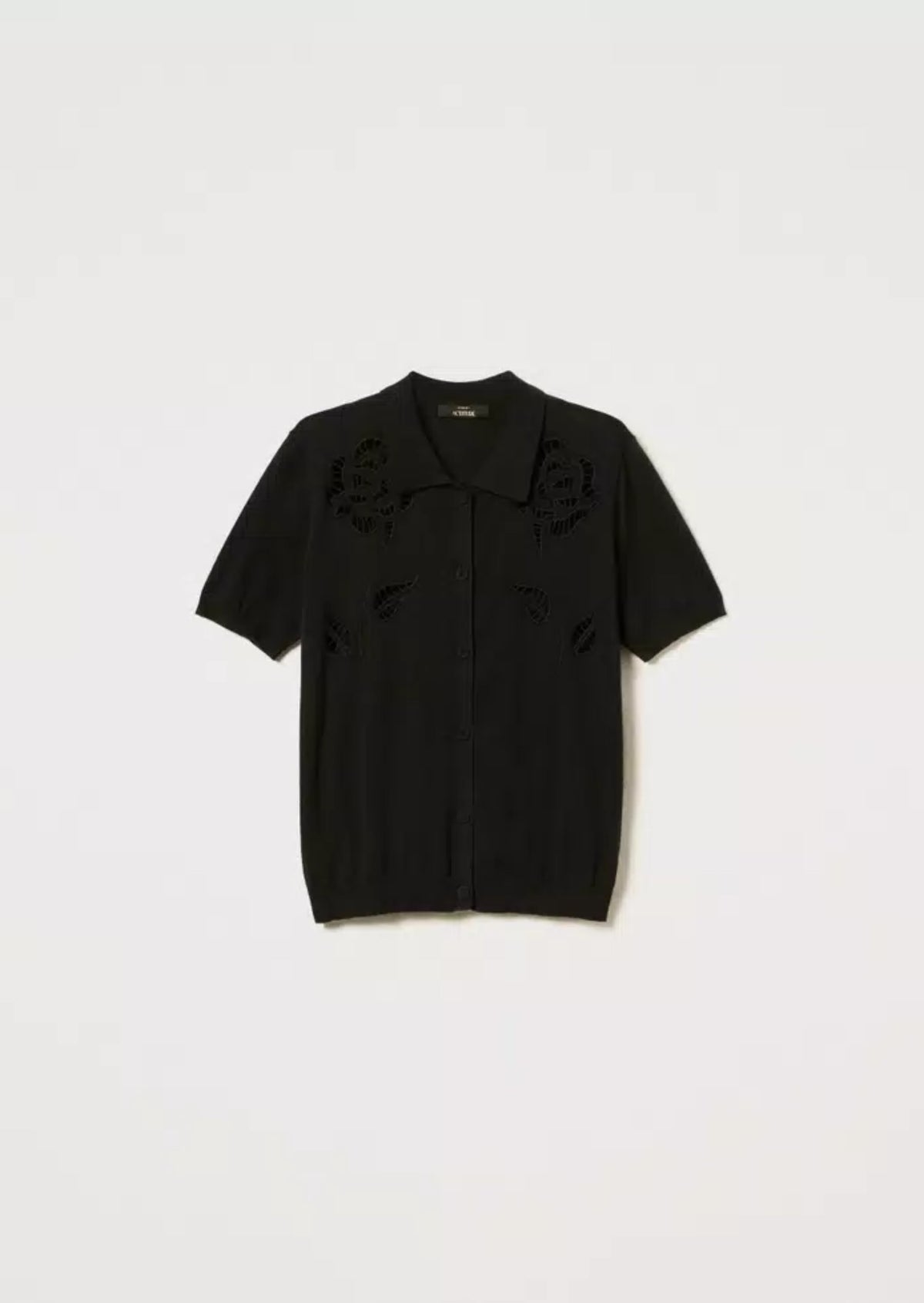 Twinset Camicia in maglia con ricami Nero