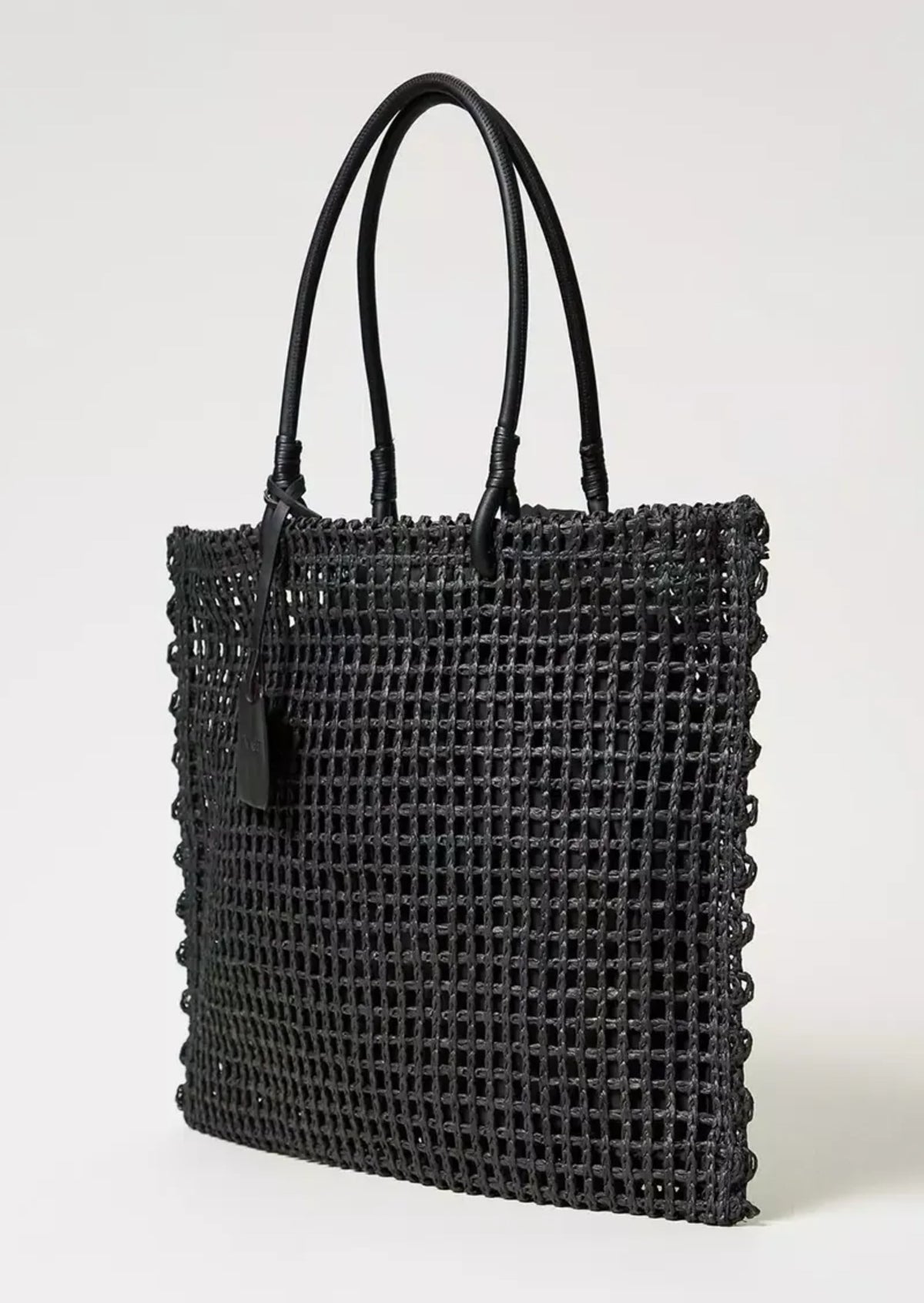 Twinset Borsa shopper effetto paglia a rete Nero