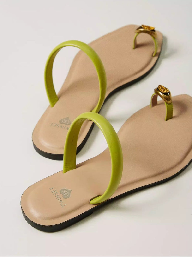 Twinset Sandali slide con dettaglio gioiello Green Grenoble