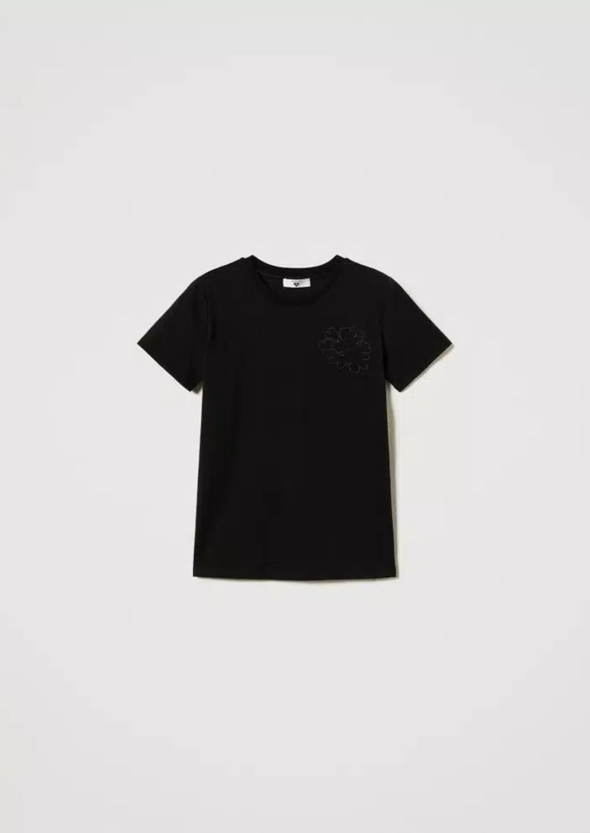 Twinset T-shirt Regular con ricamo Nero