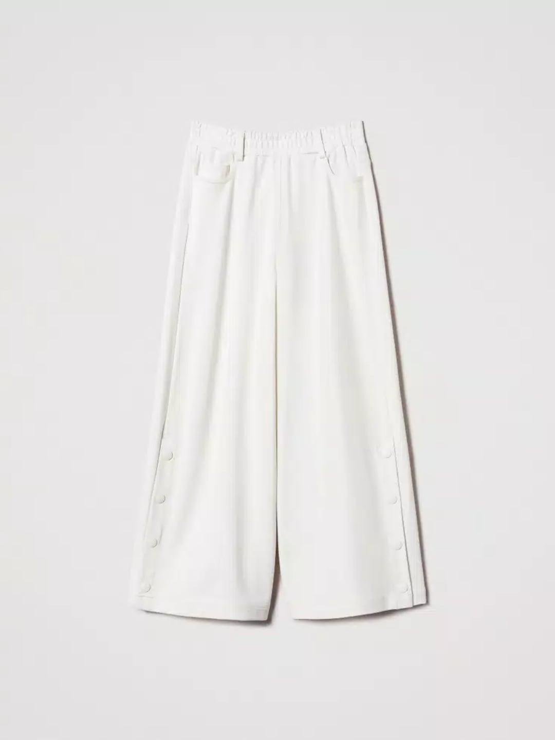 Twinset Pantaloni Cropped con Spacchi Bianco