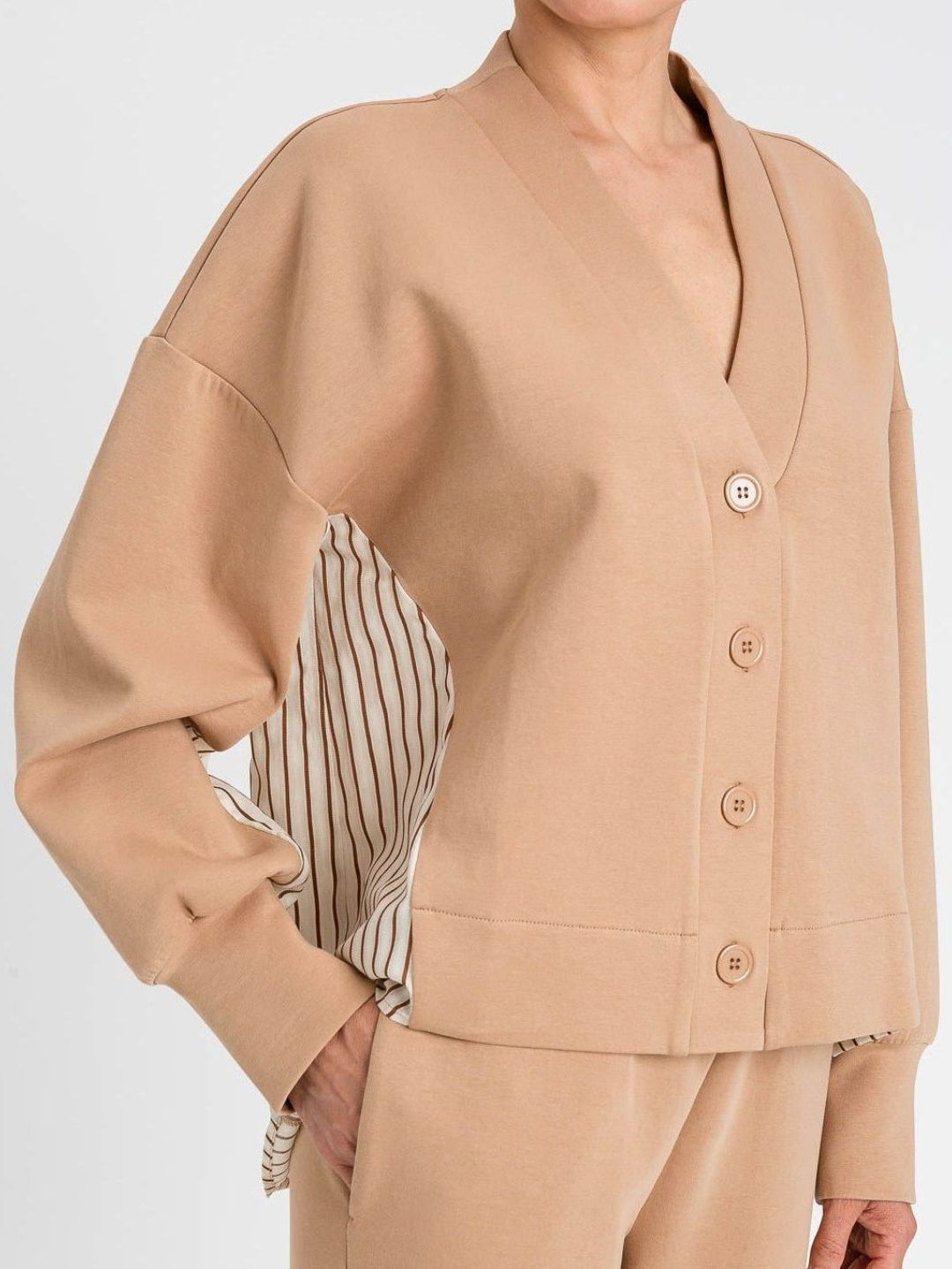 Twinset Cardigan bicolore Marrone