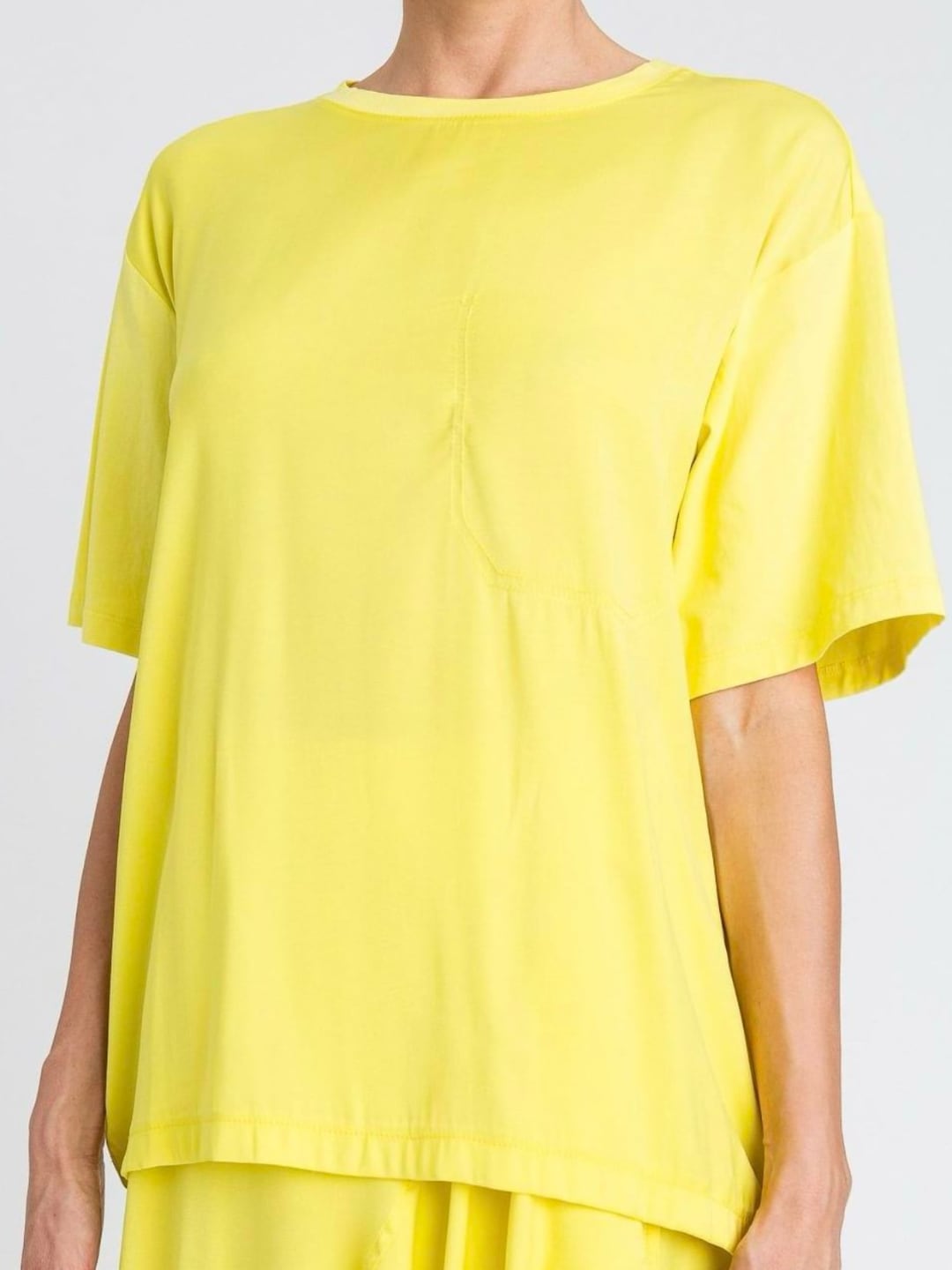 T-shirt T-shirt mezza manica in cotone e viscosa Giallo