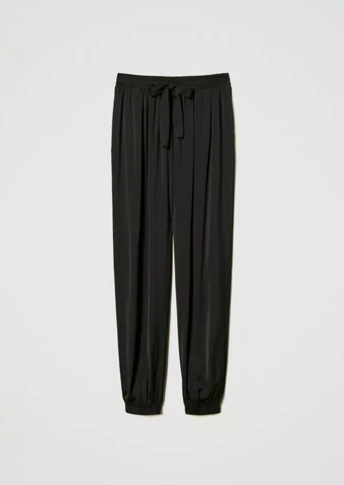 Twinset Pantaloni joggers in raso Nero