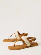 Twinset Sandali flat infradito con rafia Brown Box