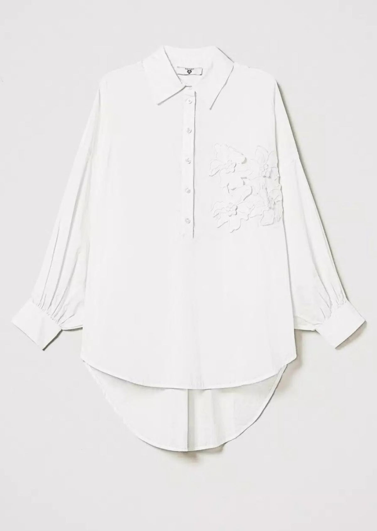 Twinset Camicia over in mussola di cotone Bianco