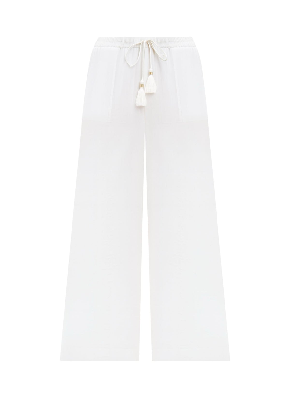 Twinset Pantalone a palazzo in mussola di cotone Bianco