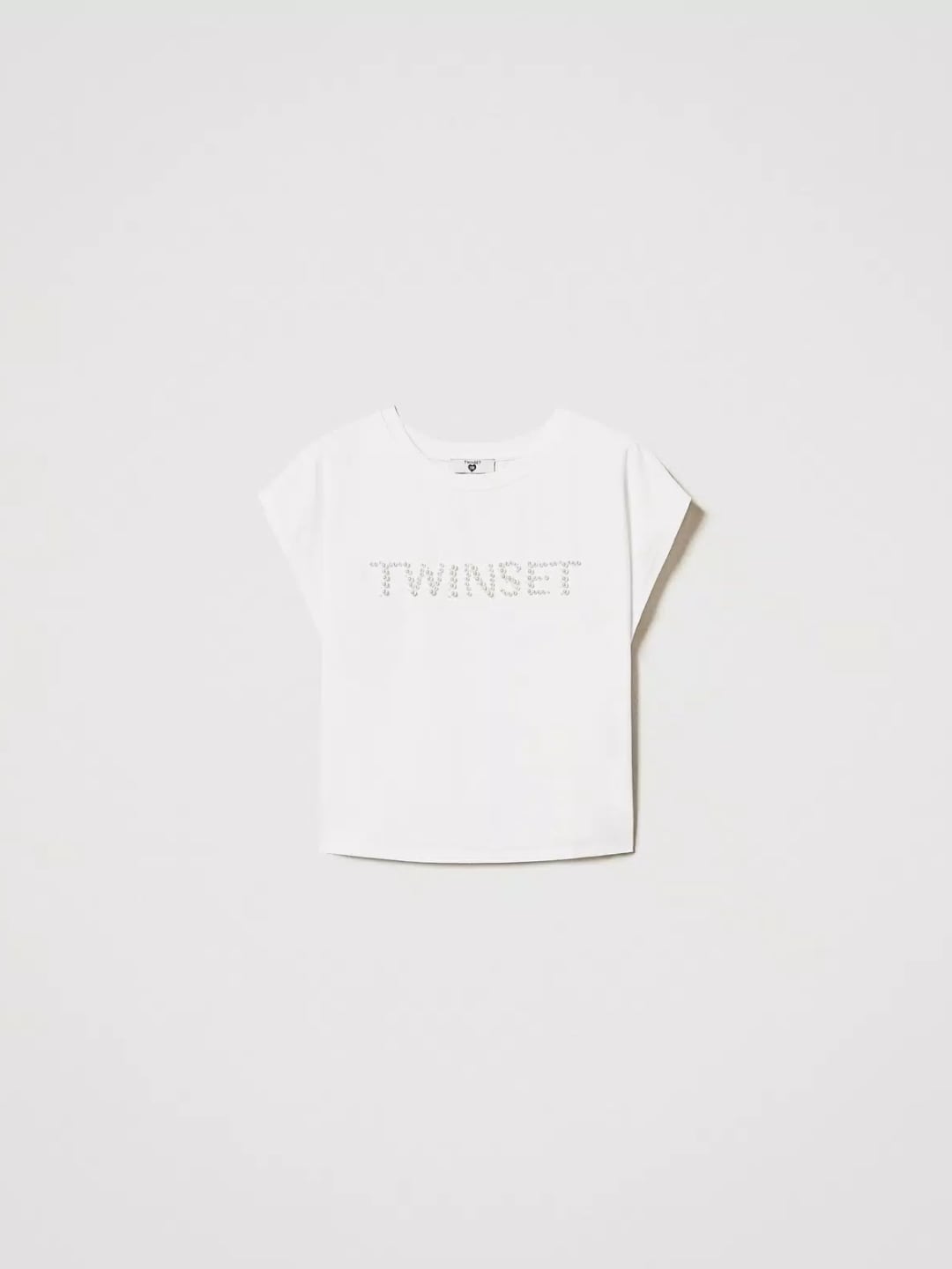Twinset T-shirt con Logo con Perle Bianco