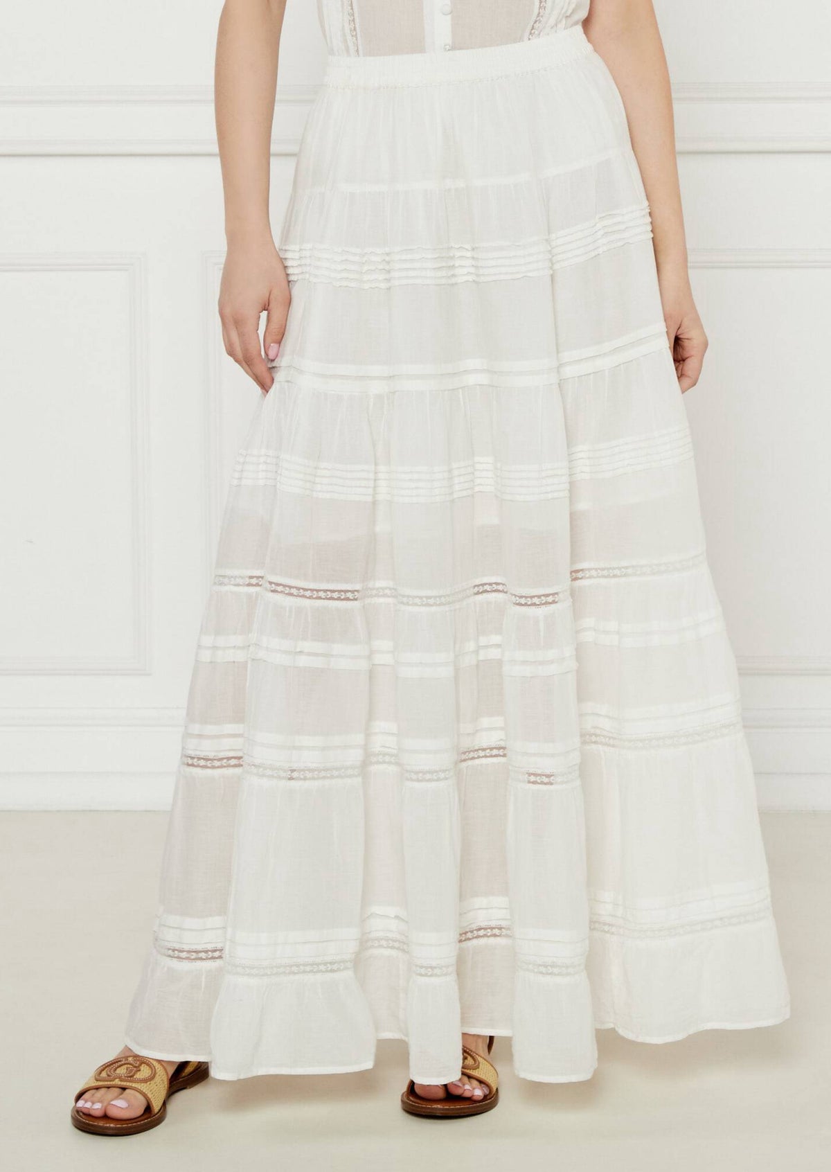 Twinset Gonna lunga a balze Bianco