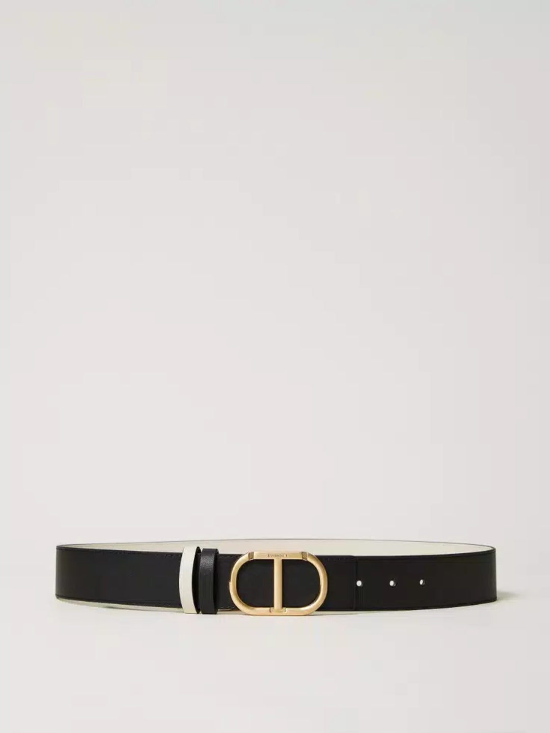 Twinset Cintura reversibile con fibbia Oval T Nero Bianco