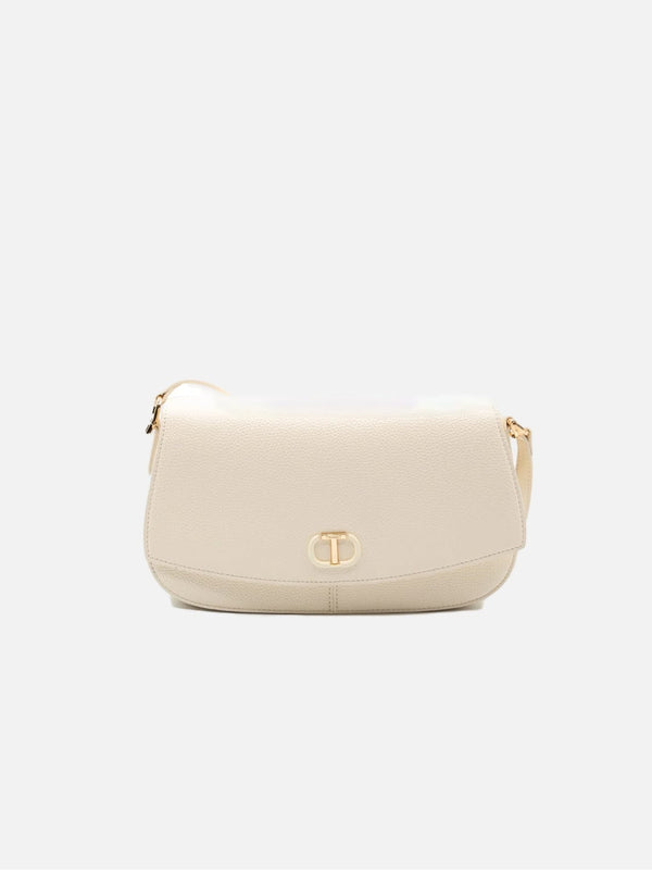 Twinset Borsa a tracolla in ecopelle con Oval T Madreperla