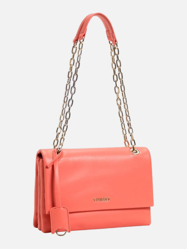 Twinset Borsa a tracolla con patta e catena Coralline