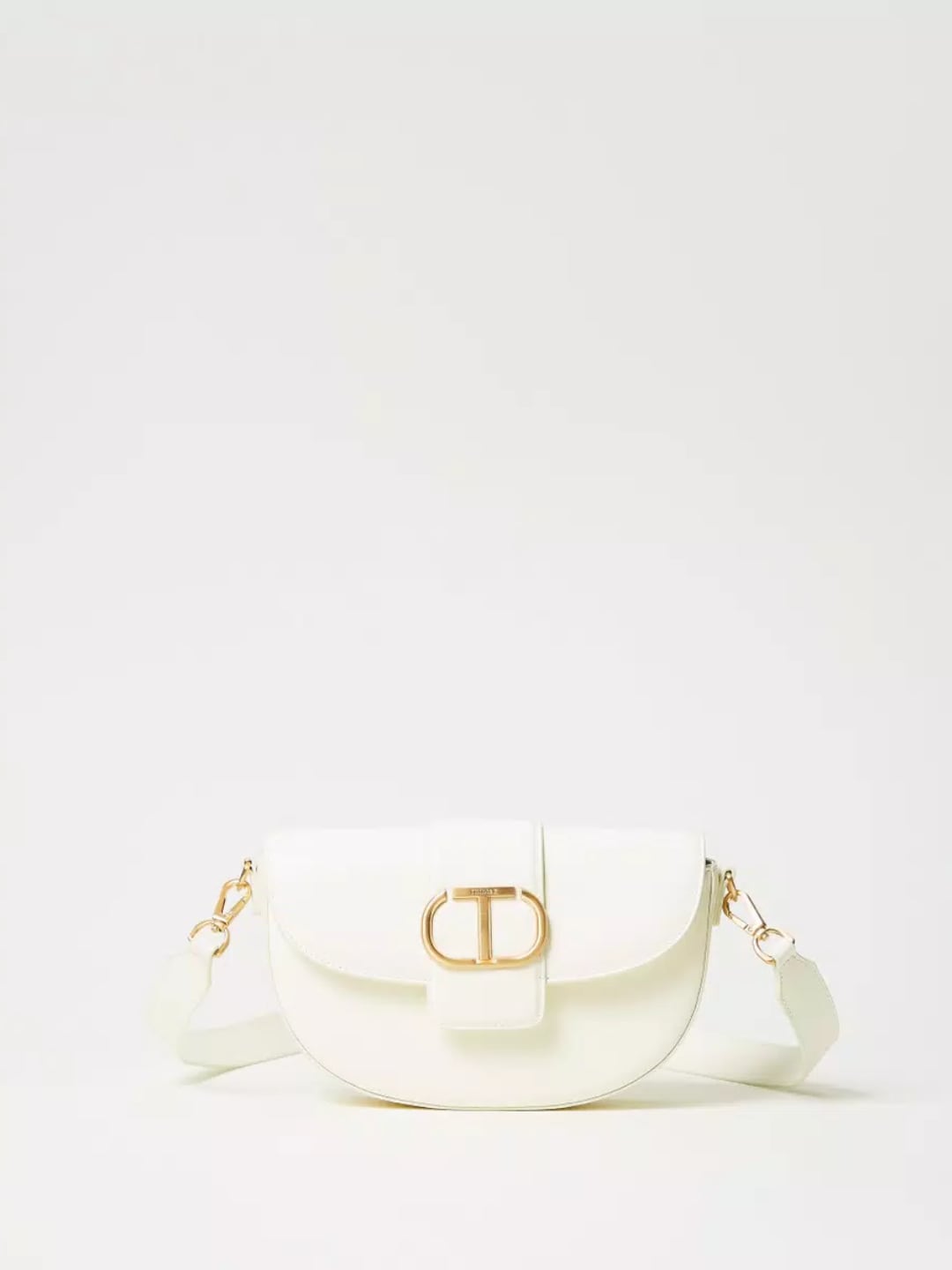 Twinset Borsa mezza luna a tracolla Amie in pelle Madreperla