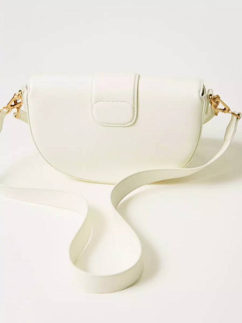 Twinset Borsa mezza luna a tracolla Amie in pelle Madreperla