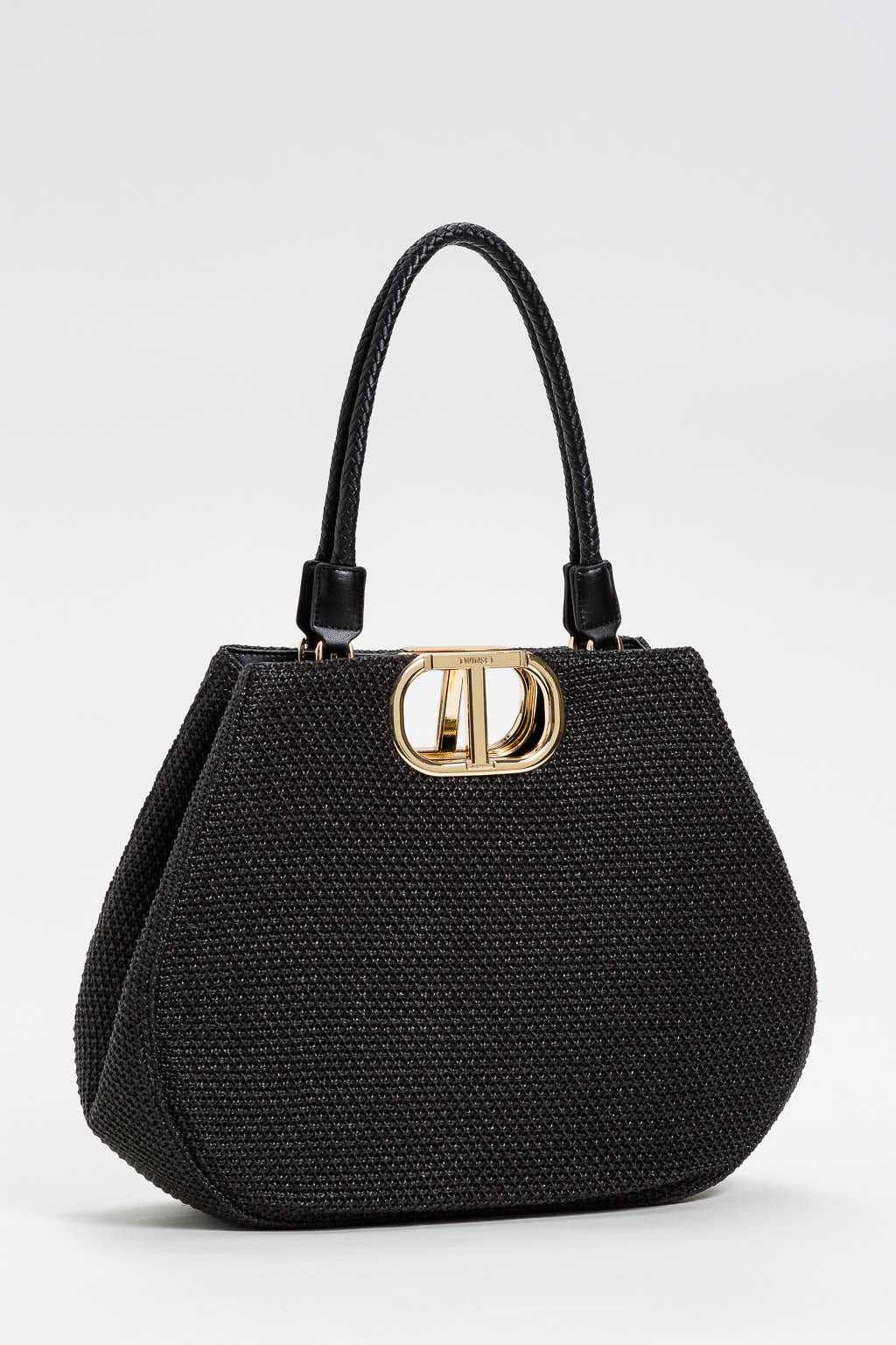 Twinset Borsa Lila grande in paglia intrecciata Nero