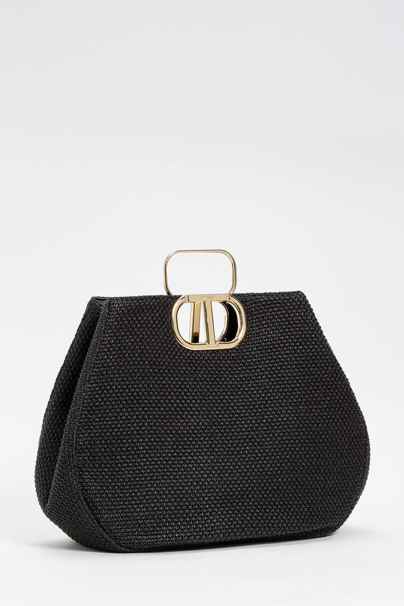 Twinset Borsa Lila grande in paglia intrecciata Nero