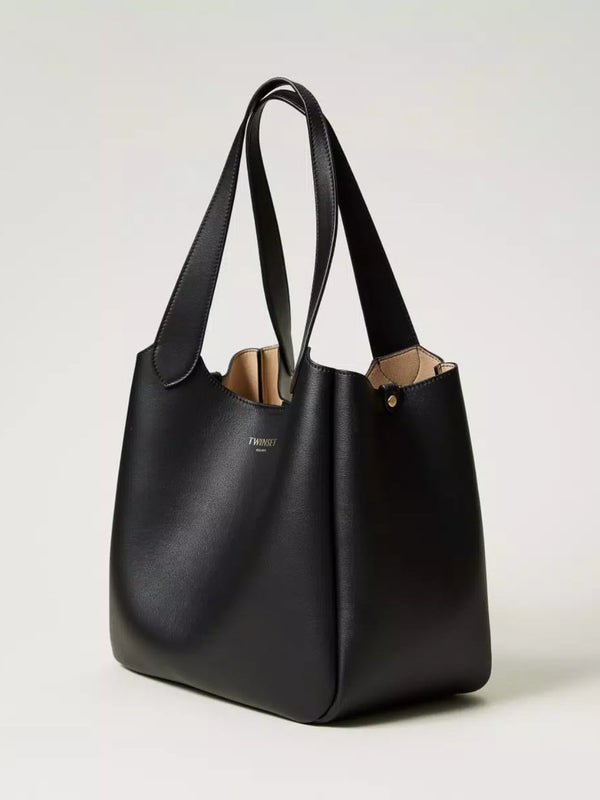 Twinset Borsa shopper Forever in pelle Nero