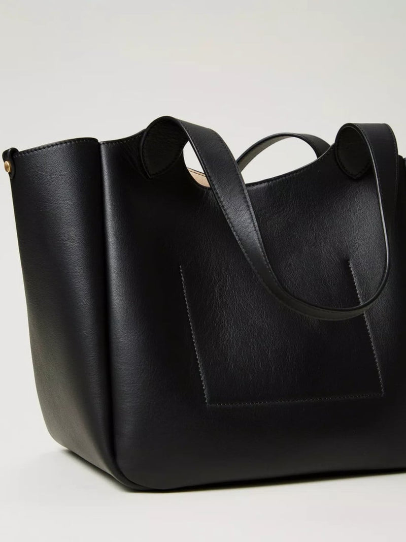 Twinset Borsa shopper Forever in pelle Nero