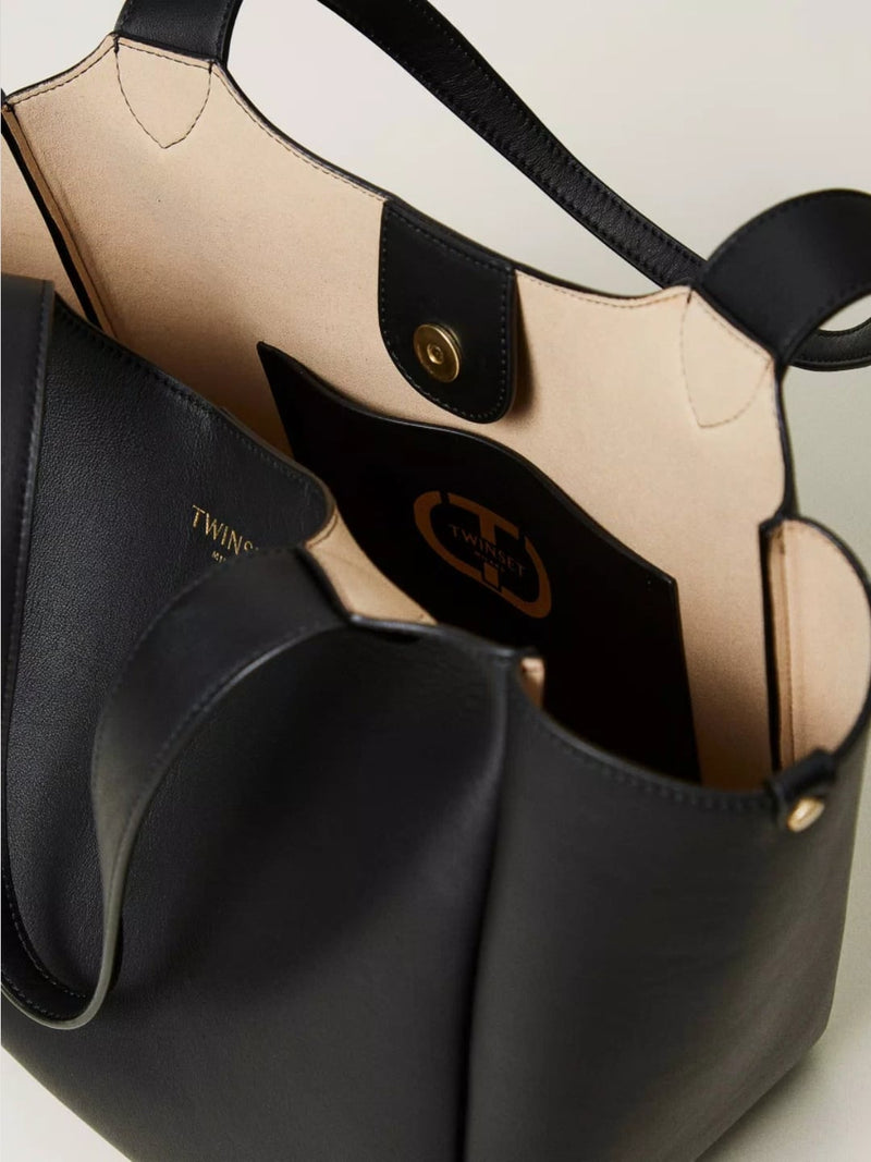 Twinset Borsa shopper Forever in pelle Nero