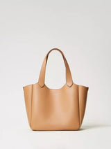 Twinset Borsa shopper Forever in pelle Camel
