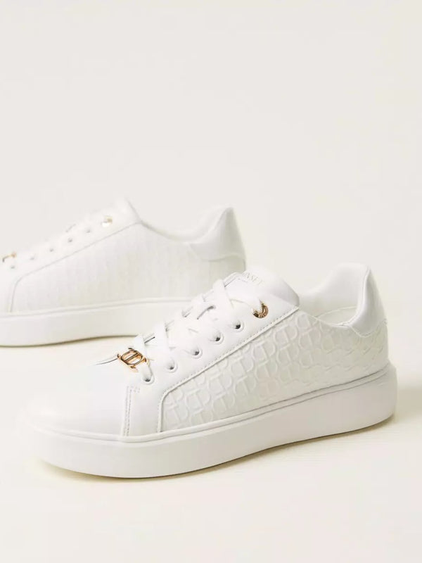 Twinset Sneakers in pelle con logo Bianco Ottico