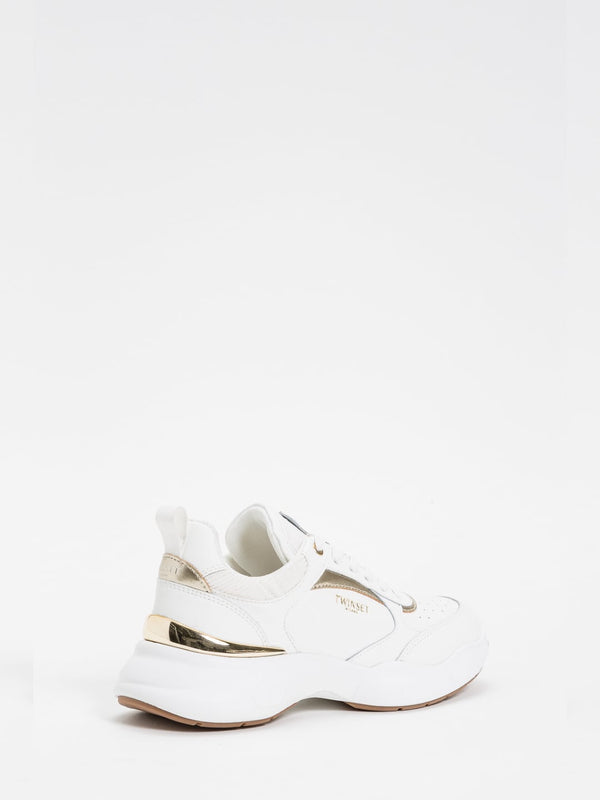 Twinset Sneakers running Bianco Ottico Oro