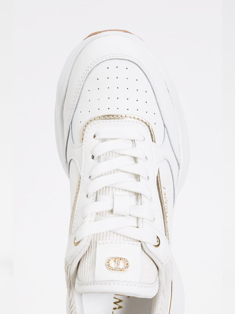 Twinset Sneakers running Bianco Ottico Oro