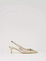 Twinset Décolleté sling back con Oval T Platino