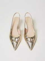 Twinset Décolleté sling back con Oval T Platino