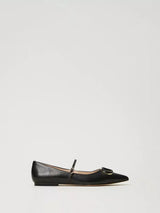 Twinset Ballerine in pelle con Oval T Nero