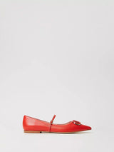 Twinset Ballerine in pelle con Oval T Coralline