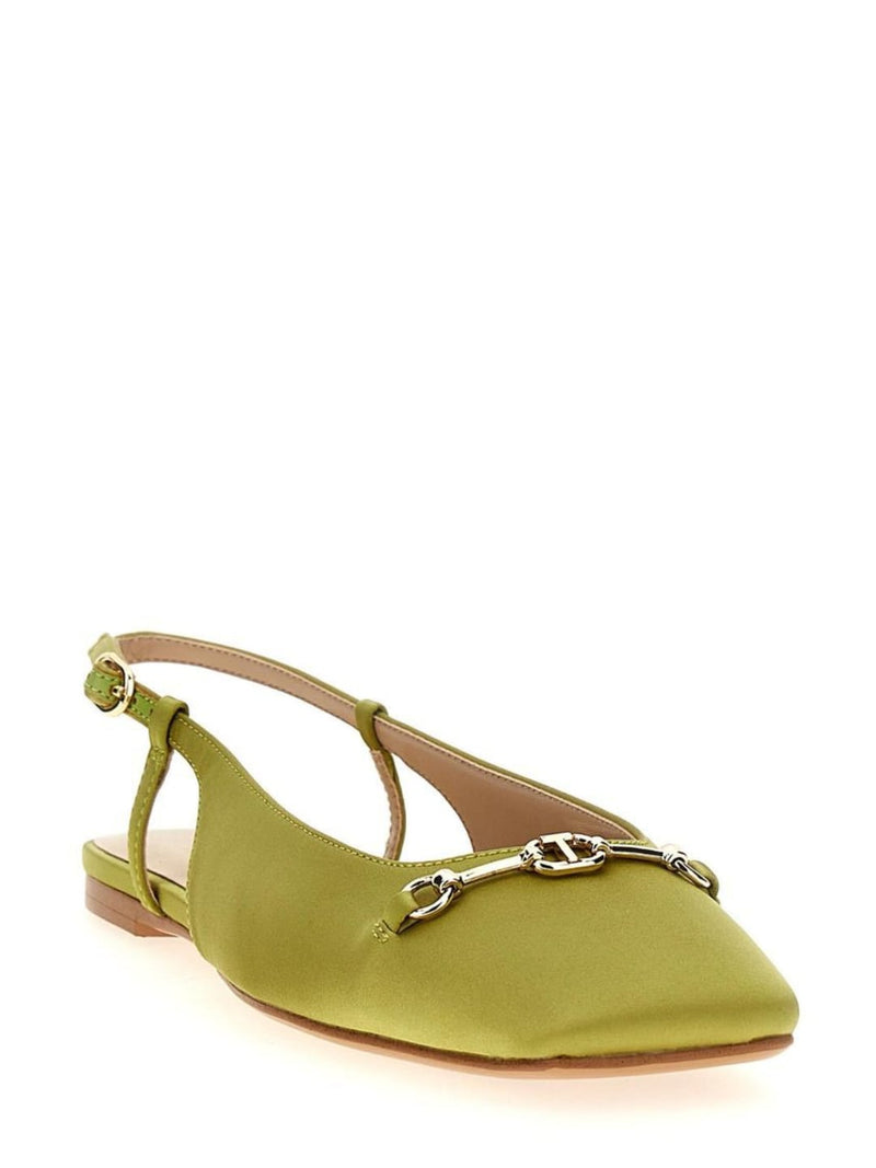 Twinset Ballerine sling back in raso Avocado Oil
