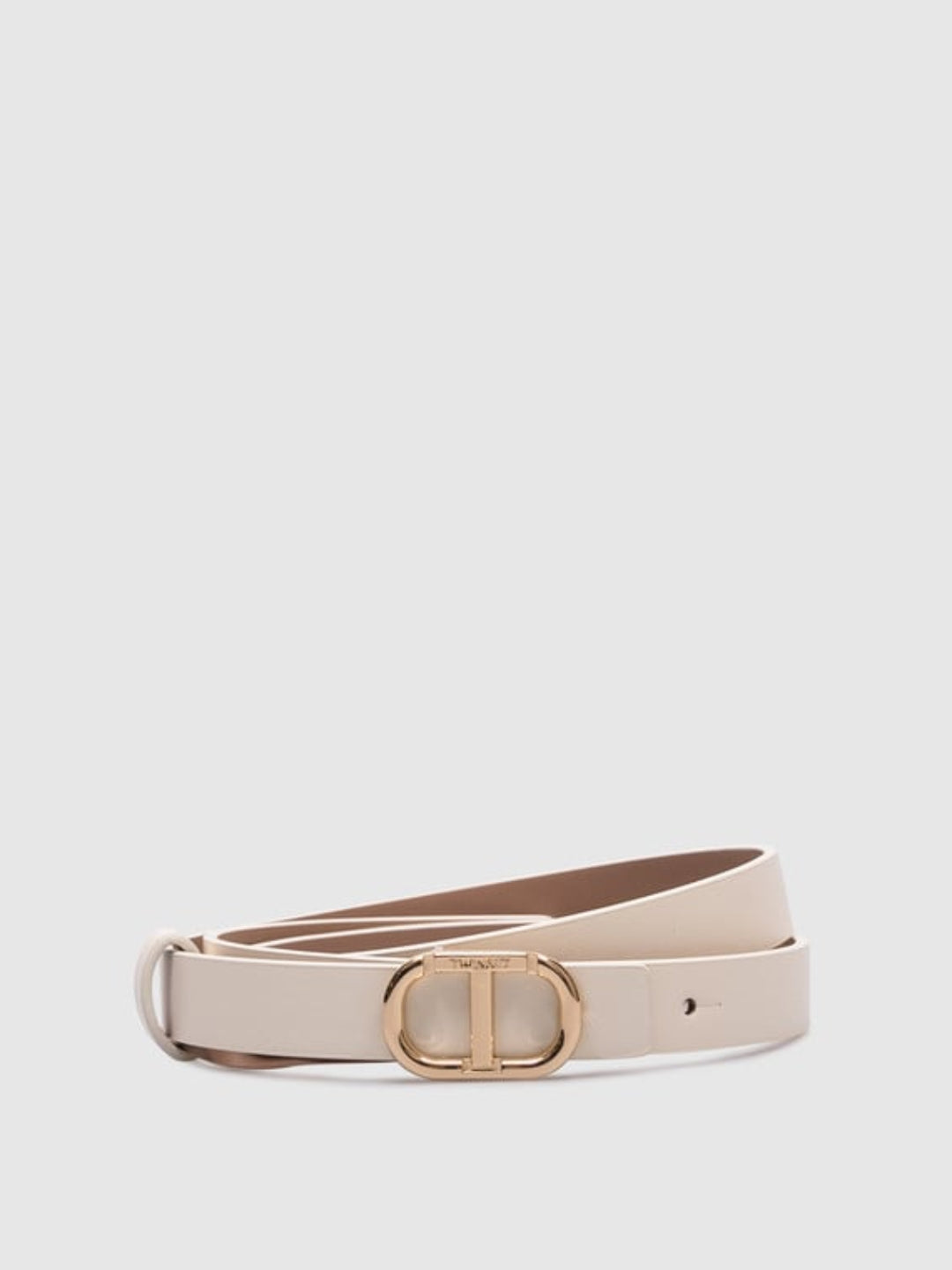 Twinset Cintura in pelle reversibile sottile Neve / Beige