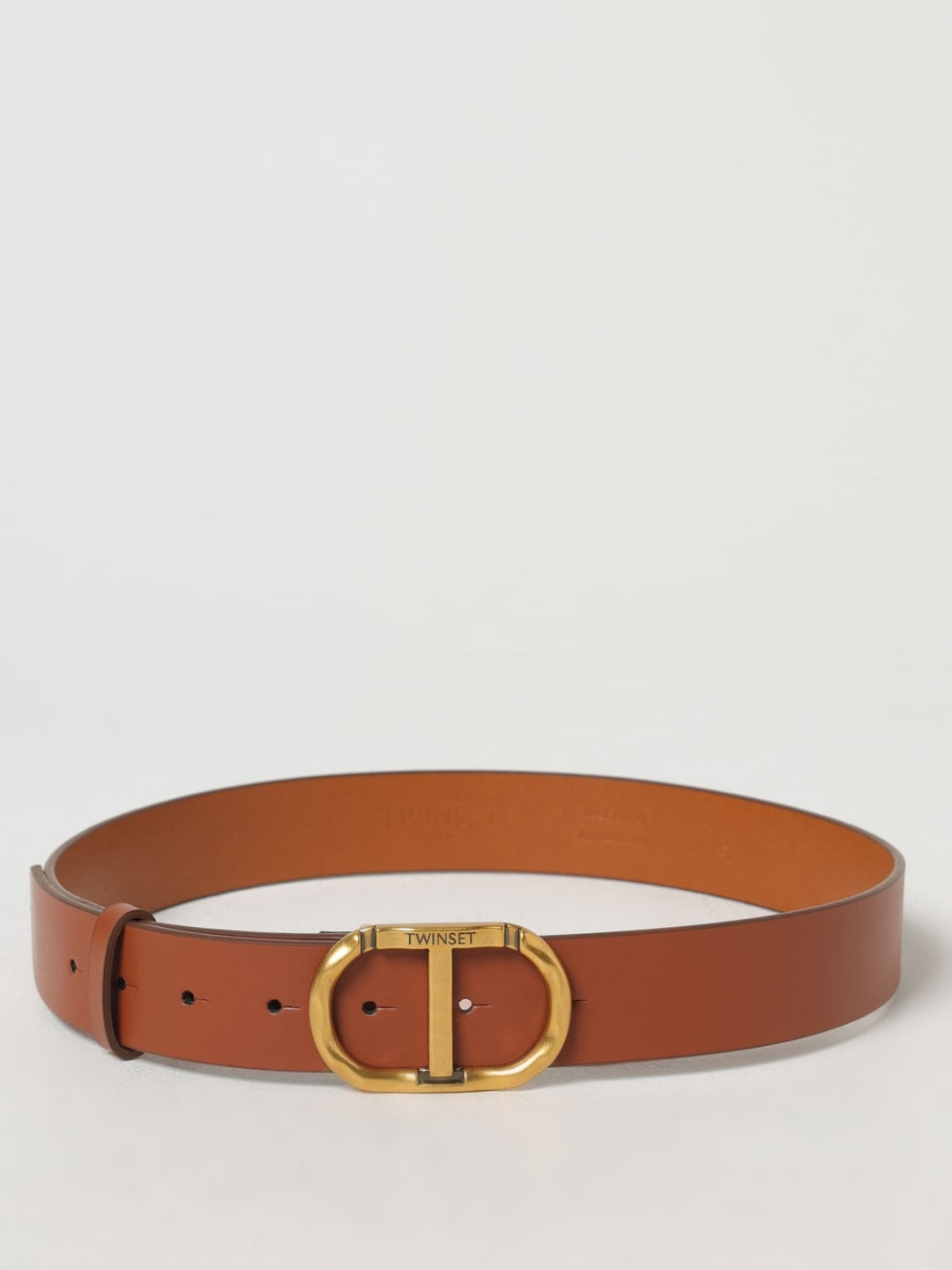 Twinset Cintura in pelle sintetica con fibbia Oval T Cuoio