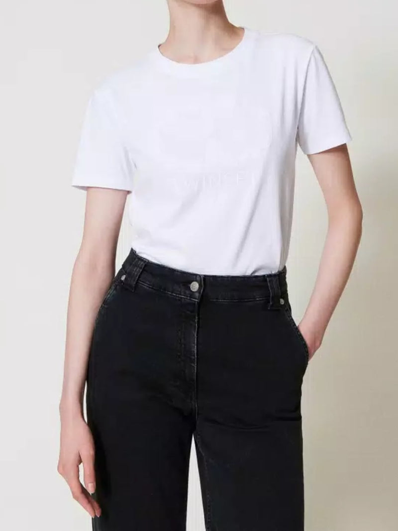 Twinset T-shirt con Oval T ricamato Bianco