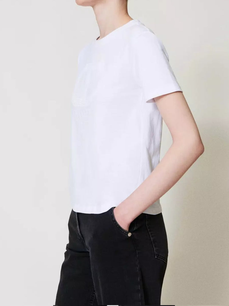 Twinset T-shirt con Oval T ricamato Bianco