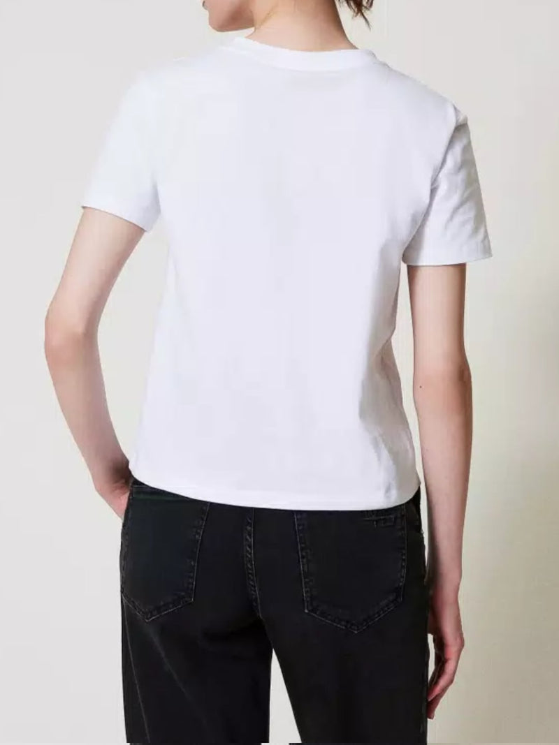 Twinset T-shirt con Oval T ricamato Bianco