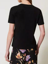 Twinset T-shirt con Oval T ricamato Nero