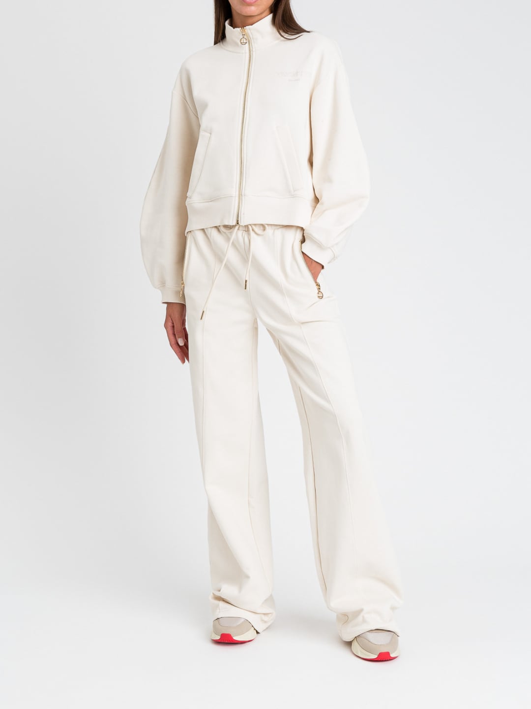 Twinset Completo tuta con logo ricamato Delicate Beige