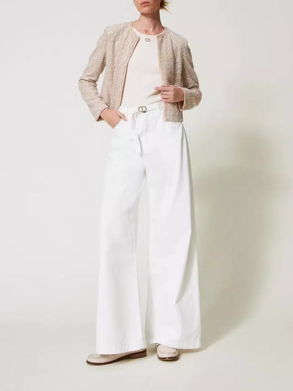 Twinset Top fitted a costine con Oval T Cupcake Pink