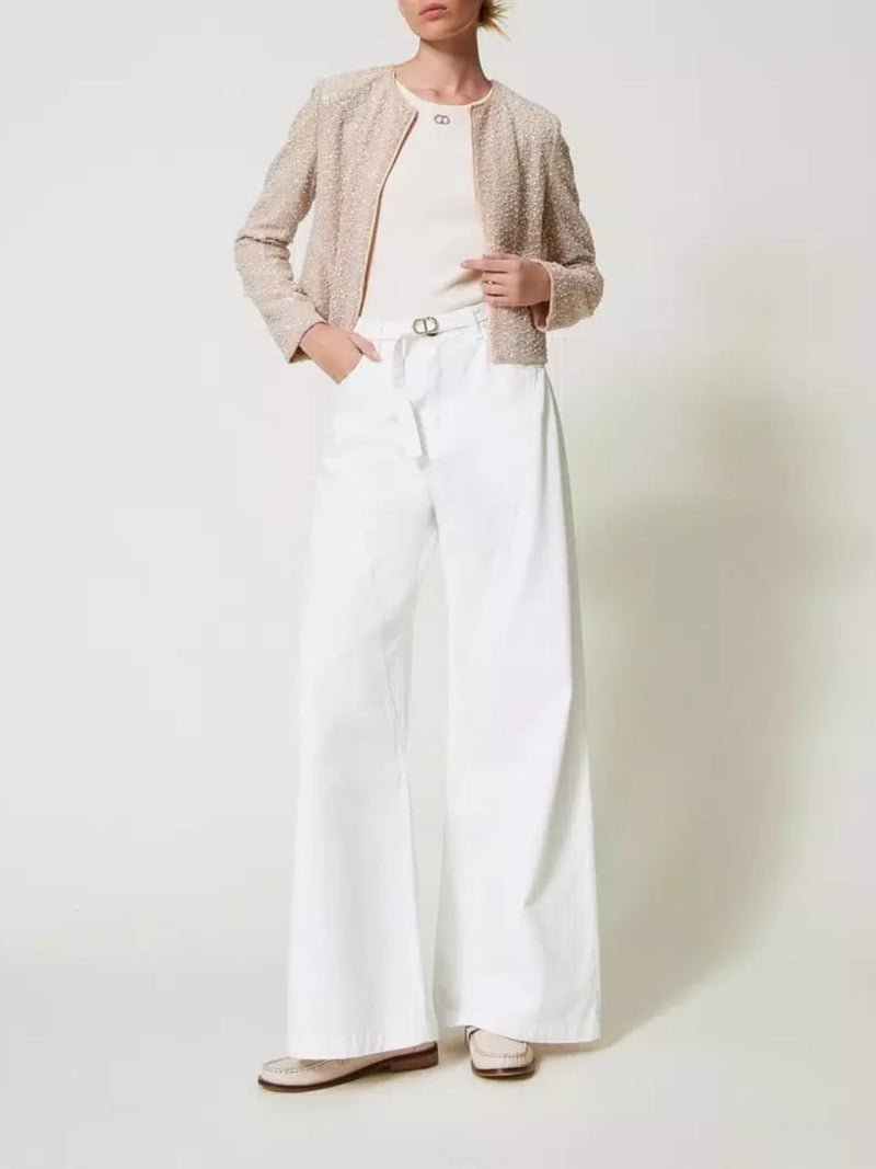 Twinset Top fitted a costine con Oval T Cupcake Pink