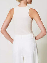 Twinset Top fitted a costine con Oval T Cupcake Pink