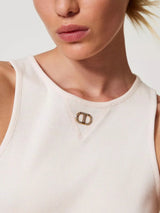 Twinset Top fitted a costine con Oval T Cupcake Pink