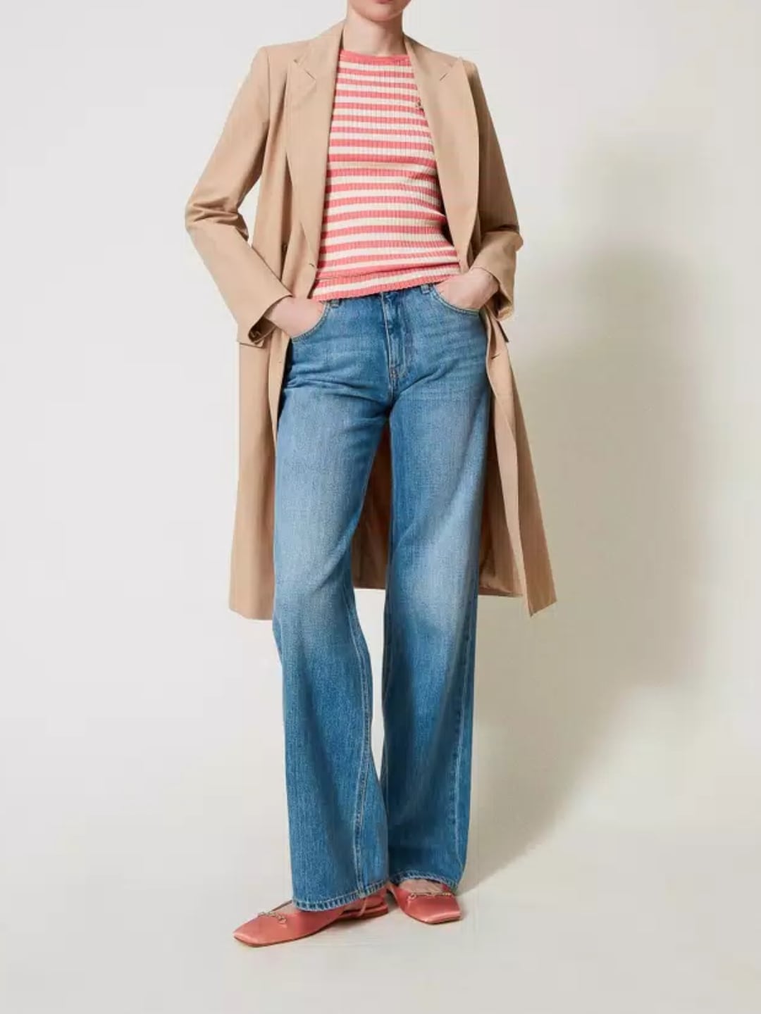 Twinset Jeans straight fit con cinque tasche Denim Chiaro