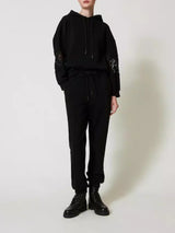 Twinset Pantaloni joggers in felpa Nero
