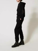Twinset Pantaloni joggers in felpa Nero