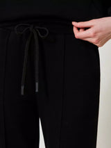 Twinset Pantaloni joggers in felpa Nero