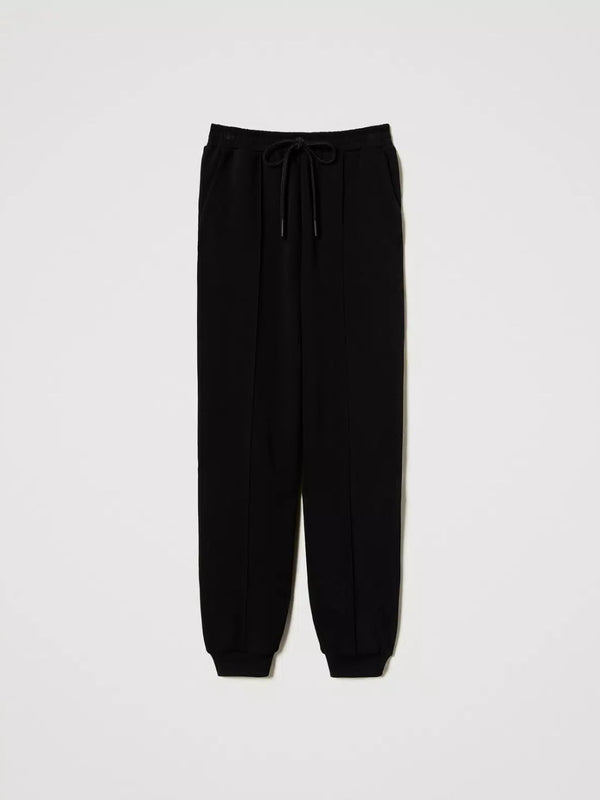 Twinset Pantaloni joggers in felpa Nero