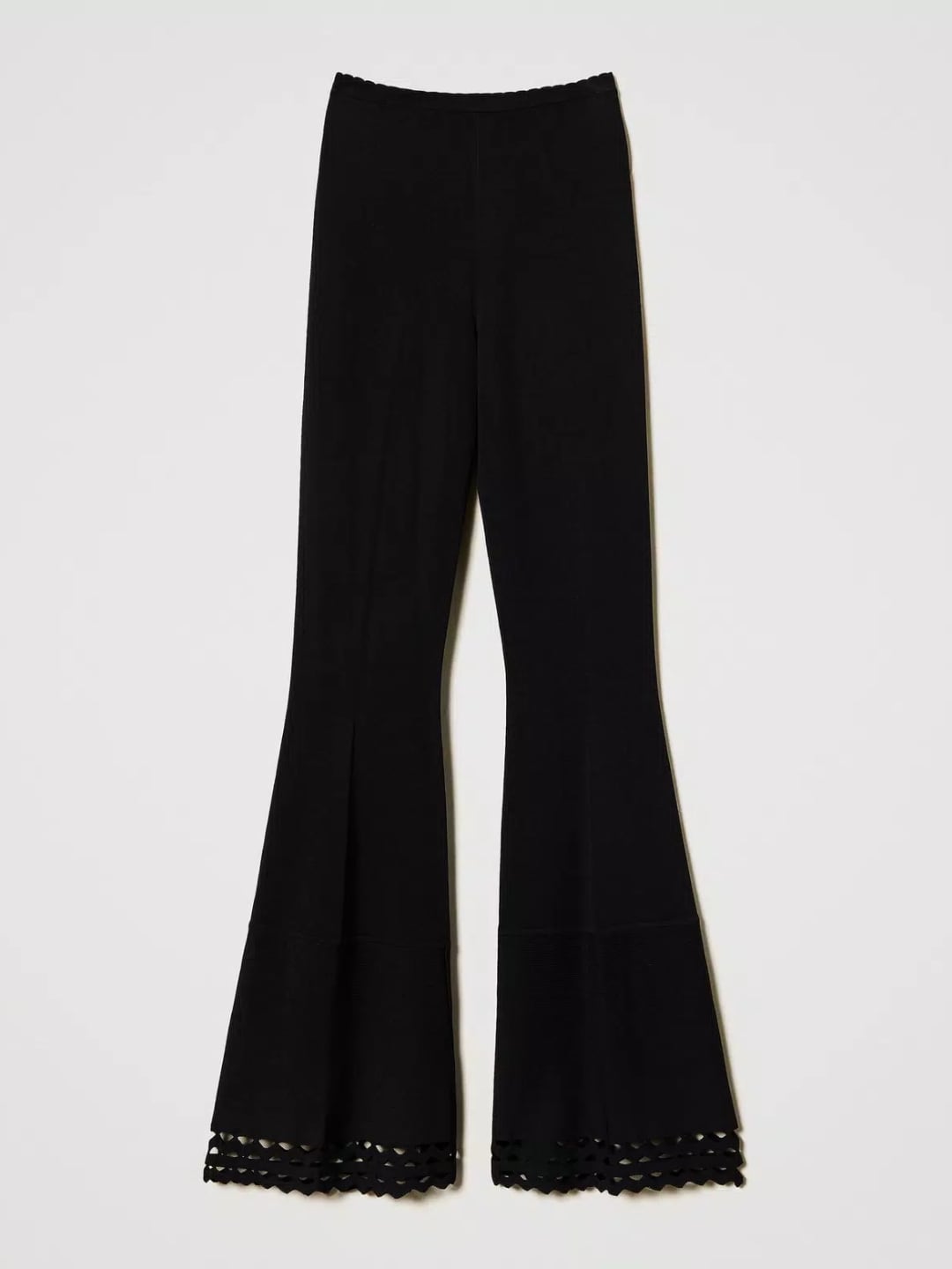 Twinset Pantaloni flare con motivo geometrico Nero