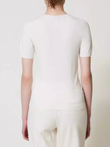 Twinset Maglia lupetto con logo Oval T Bianco Neve